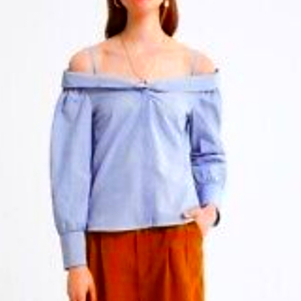 NWOT Zara Blue Off-Shoulder Women's Top